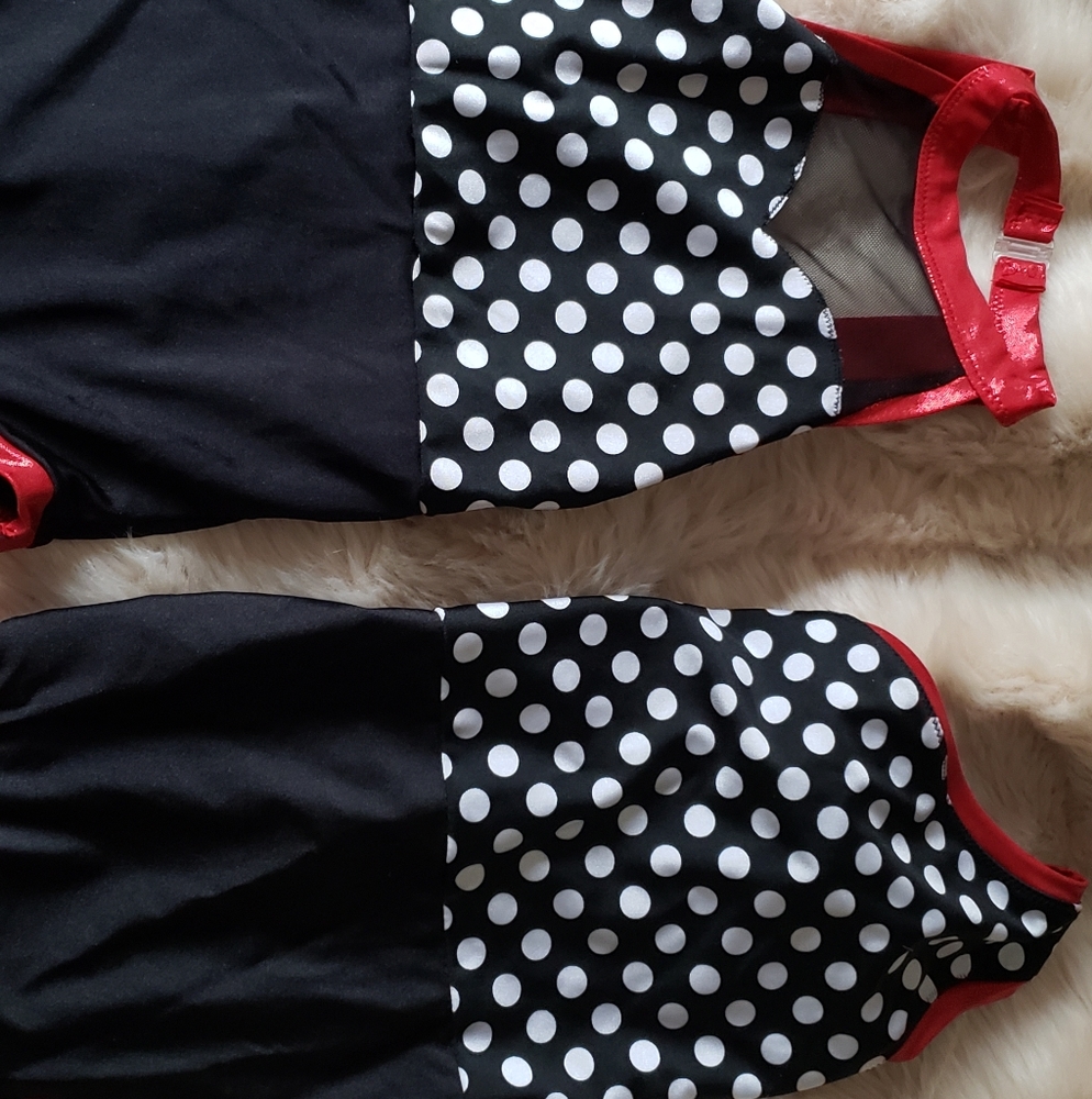 Lot of 2 Custom made leotards polkadot